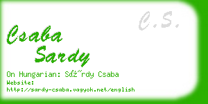 csaba sardy business card